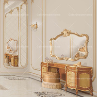 Coiffeuse européenne antique en bois blanc de haute qualité maquillage vanités avec coiffeuse miroir tiroir