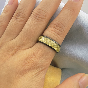 Anillo NFC Negro con Patrón, Joyería Inteligente de Cerámica NTAG216, Resistente al Agua IP68, para Uso Diario en Adultos y Niños - Product Image 5