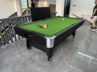 Mesa de Billar y Snooker Profesional de Lujo para Interiores con Retorno de Bolas, de 7, 8 y 9 pies, Moderna, Personalizada, con Cuero, en Oferta al por Mayor