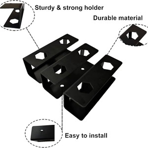 Laptop Under Desk Storage Stand Metal <b>Bracket</b> Mount For Laptops Portable Desktop Organizer <b>Silver</b> Black 10x3x3cm - Product Image 5