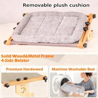 Perchoir de fenêtre pour chat JQ réglable avec housse de lit lavable pour chats d'intérieur