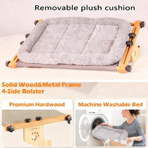 JQ Verstellbare Fensterliege für Katzen mit Waschbarem Bettbezug für Wohnungskatzen - Product Image 3