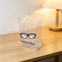 Boîtes d'emballage pour lunettes en PET transparent personnalisées en gros, étuis en plastique transparents personnalisables pour l'affichage et le rangement des lunettes