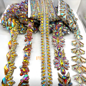 Garniture de carnaval 2025 <span class=keywords><strong>Rio</strong></span> De Janeiro Costume de carnaval fer sur AB résine strass coupe appliques accessoires - Product Image 4