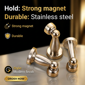 ECREW Tope Magnético para Puerta, Soporte de Pared de Acero Inoxidable con Fuerte Fuerza Magnética, Diseño Moderno para Uso en Hoteles, 1 Año de Garantía - Product Image 2