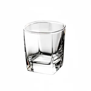 2024免费样品300毫升方形威士忌酒杯高品质定制标志豪华重型威士忌酒杯熟食玻璃器皿杯
