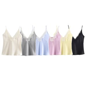 Ropa de Mujer MYST&ZA, Invierno 2025, Nueva Camisola de <span class=keywords><strong>Seda</strong></span> y Satén con Ribete de Encaje, Modelo Xiaogan, Versátil y a la Moda, 1067261 - Product Image 1