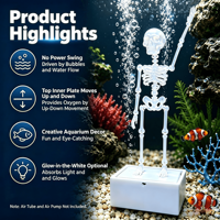 Décoration d'aquarium squelette dansant imprimé en 3D, squelette articulé mobile pour aquarium, décoration artistique moderne en PLA