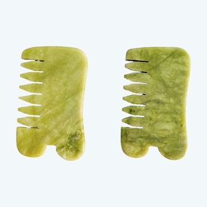 Peine de Jade Natural para Masaje del Cuero Cabelludo, Peine de Jade Meridian para Guasha, Spa - Product Image 4