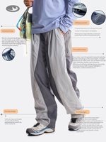 Sommer Outdoor Schnelltrocknende Wasserabweisende Fallschirmjägerhose Locker Sitzend Farbblockierung Kontrastfarben Trendig