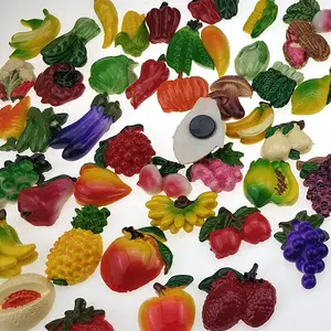 12Pcs Creative Resin Fruit Vegetables Fridge Magnet Funny Cute Decoration Resin Refrigerator Magnets