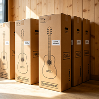 Boîte d'expédition personnalisée pour guitare, conception gratuite, protection fragile, carton ondulé recyclable, boîte en carton pour instrument de musique