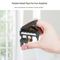 Série de sacs de blocs de construction Instruments de musique Piano Guitare Ensemble de petite table Briques microparticules Jouets promotionnels