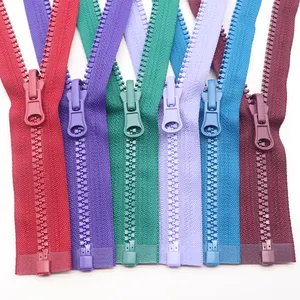 High Quality 5# Resin Zipper Open End Tractor Zipper Reversible Slider Plastic Zipper For Garment