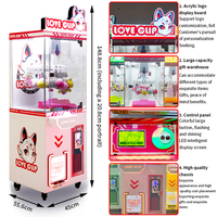 Machine de jeu d'arcade miniature à monnayeur pour parc d'attractions, avec design durable multicolore, acceptant les billets de banque en japonais, espagnol, anglais et offrant des prix en espèces.