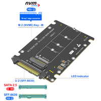 Адаптерная плата M2 NVMe SSD на U.2 (SFF-8639), кейдж для SSD M.2 M-Key PCIe 4.0/3.0 на U.2 для серверов и рабочих станций