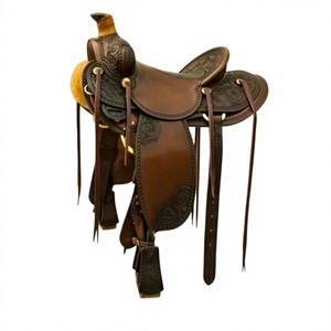 Selle de course personnalisée OEM en cuir de buffle véritable, selle anglaise durable, absorbant la transpiration, avec boîte de selle en bois durable pour chevaux - Product Image 2