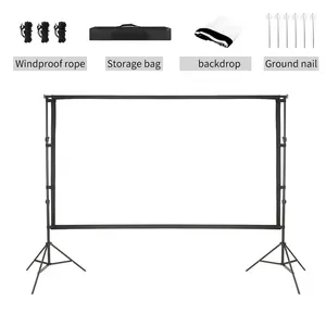 Pantalla de Proyección 3D 16:9 con Soporte Resistente al Viento para Cine al Aire Libre - Product Image 2