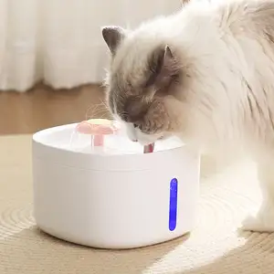 87oz/2.6L Ultra Quiet Cat Water Dispenser Pet Water Fountain Cat automática com luz LED com filtro de substituição