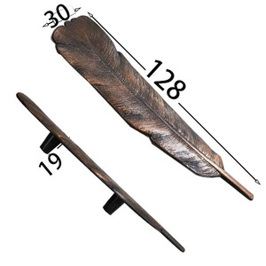 Furniture Handle Feather Shape Zinc Alloy <b>Cabinet</b> Hardware <b>Rustic</b> Design Durable Cupboard Knob - Product Image 2