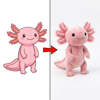 Mascotte en peluche personnalisée en forme de salamandre de dessin animé, en velours doux, pour magasin d'animaux, vente au détail, production en série