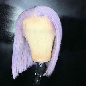 Peluca de <span class=keywords><strong>cabello</strong></span> humano sin pegamento, <span class=keywords><strong>color</strong></span> Bob, 100 virgen, púrpura, cutícula, transparente, con encaje frontal - Product Image 5
