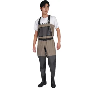 Fabrikant Oem Waterdichte Wader Laarzen 3 Lagen Ademend Vocht Doorlatende Vissen Borst Steltlopers Met Laarzen Unisex Outdoor