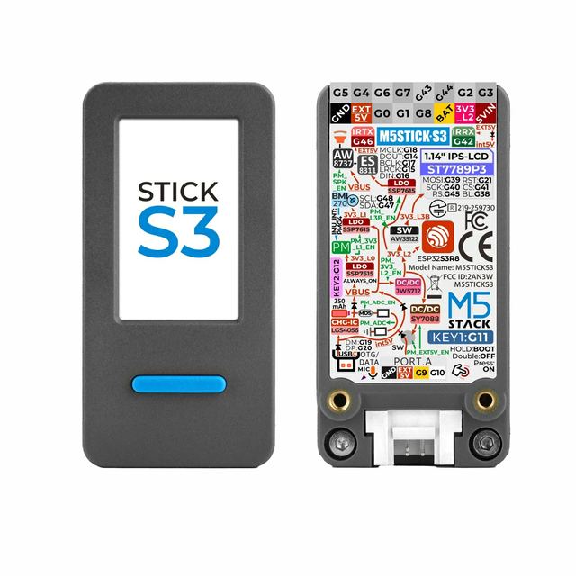 M5Stack M5StickC StickS3 PLUS2 ESP32-PICO Mini IoT Development Kit IR and WiFi 1.14-inch TFTScreen IoT Controller