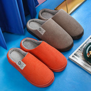 Pantoufles d'intérieur en coton pour chambre à coucher, épaisses et chaudes pour l'hiver, pantoufles rayées pour couple, automne et hiver, pour hommes et femmes - Product Image 3