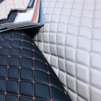 Conception de couture de diamant en cuir de broderie de PVC pour la couverture de siège de voiture/tapis de voiture avec de diverses conceptions