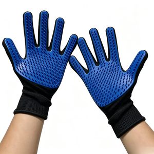 Gants de toilettage pour animaux de compagnie en silicone pour chats à poils longs, massage, nettoyage et élimination des poils - Product Image 2