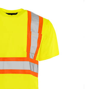 100% Polyester Hi Vis Reflective <b>Safety</b> T Shirt High Visibility <b>Roadway</b> Security Workwear Polo T Shirt - Product Image 4
