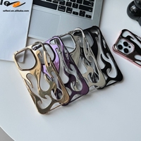 Coque de Téléphone Ultra-Fine en TPU Haute Qualité à Motif Flamme avec Texture 3D et Refroidissement pour iPhone 16 Plus 15 13 12 11 14 Pro Max