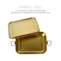 Boîte à lunch en acier inoxydable personnalisée, étanche, contenant alimentaire bento pour adultes et adolescents, conserve la fraîcheur