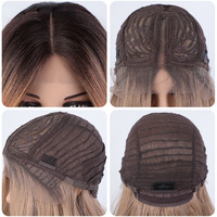 Perruques synthétiques blond miel de qualité supérieure résistantes à la chaleur sur le devant perruque synthétique extra en fibres naturelles perruque de cheveux pour femmes