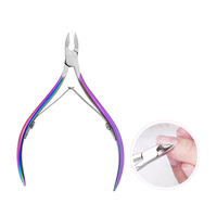 Kit professionnel de 8 outils de manucure et nail art en acier inoxydable arc-en-ciel, double embout, réutilisable, pousse-cuticules et éliminateur de peaux mortes