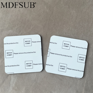 MDFSUB Wholesale Custom Printed Sublimation Blank Mdf coaster Round Square Shape Sublimation Mdf coaster With Protective Films