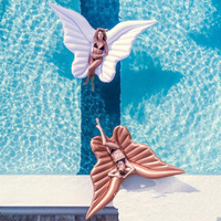 Bouée gonflable papillon en forme d'aile, lit flottant géant en PVC, ailes d'ange, pour amusement aquatique, personnalisable