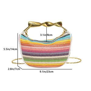 Túi đeo chéo/vách vai/tay cầm thời trang cao cấp độc đáo, nhiều màu sắc cầu vồng, phối màu độc đáo, đa năng, nhỏ gọn, xu hướng mới năm <span class=keywords><strong>2025</strong></span> - Product Image 2