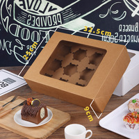Vente en gros 2 4 6 pièces papier Kraft boîte à muffins tasse gâteau boîte à tarte aux œufs avec fenêtre dessert cupcake boîte d'emballage