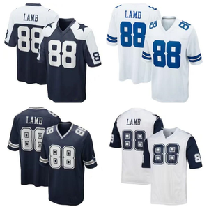 Jersey Sepak Bola Amerika Pria Remaja untuk Dallas # 4 Dak Prescott # 88 CeeDee Lamb # 3 Jersey Jahitan Pendek George Pickens - Product Image 1