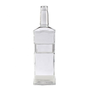 700ml 750ml Hohe Quadratische Glasflasche Segmentierte Leere Karaffe für Wodka Whiskey <span class=keywords><strong>Gin</strong></span> Rum Brandy Tequila Spirituosen Likör - Product Image 2