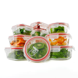 Boîtes de conservation alimentaire en verre borosilicate, rectangulaires, avec couvercle à clipser, compatibles micro-ondes et congélateur, pour les voyages et la préparation des repas - Product Image 4