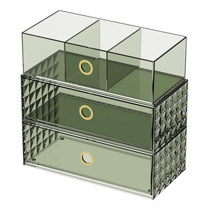 Cosmetic <b>Storage</b> <b>Box</b> With Drawers PET <b>Material</b> Large Capacity Makeup Organizer For Dressing Table Powder And Beauty Tools - Product Image 5