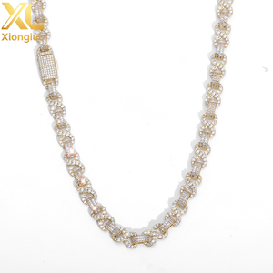 Trendy 10mm Geometric <b>Square</b> CZ Infinite Loop Hiphop Bling Bling Necklace Bracelet <b>Set</b> Gold Finish Fashion Sliver Cuban - Product Image 1