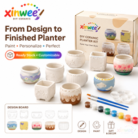 Kit de Pintura de Macetas de Cerámica para Suculentas, Personalizable, Estilo Estético para Niñas, Manualidades, Juego Educativo STEM, Idea de Regalo de Cumpleaños