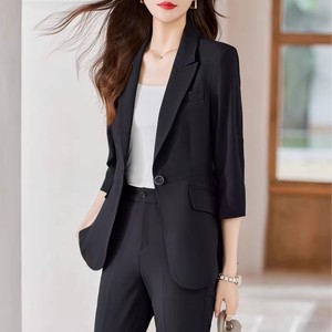 Women's Purple Suit Set Three Quarter Sleeve Formal Workwear Anti-Wrinkle Commuting To <b>Work</b> - Product Image 2