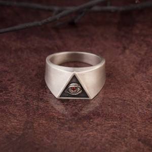 Freemason Illuminati Eye Ring Knights Templar Ring para los seguidores de Mason 316l Anillo de acero inoxidable - Product Image 4
