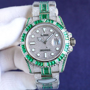 Venta al por mayor barato Iced Out Men Diamond Watch Diseñador de lujo a prueba de agua VVS Moissanite Relojes mecánicos para los hombres - Product Image 2