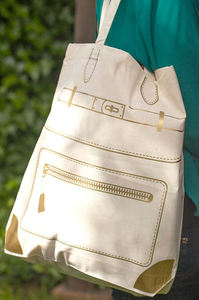 Bolso de Lona con Diseño de Hombro Estilo Vintage 2024, Bolso Tote Estampado, Bolsos de Compras OEM con Diseño de Lazo - Product Image 4